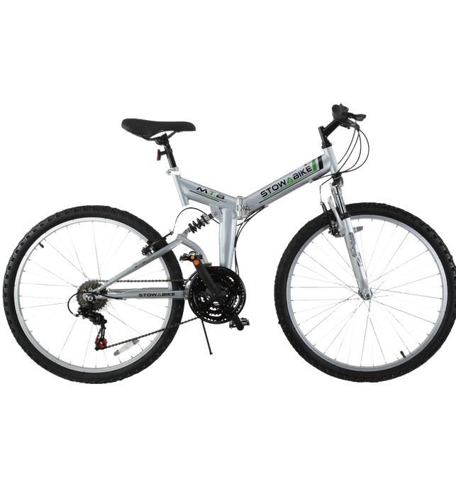 Stowabike 26 Folding Dual Suspension Mountain Bike 18 Speed lapcycle